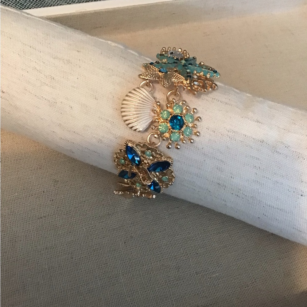 Gold and Blue Beach Bracelet.Brand New